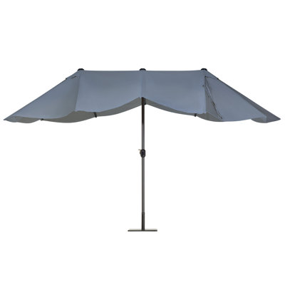 Angastina 181.1 cm W X 270 cm D Rectangular Market Parasol with Crank Lift