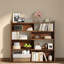 Bibliothèque extensible à 4 niveaux avec rangement, en bois MDF, style rustique moderne pour la maison