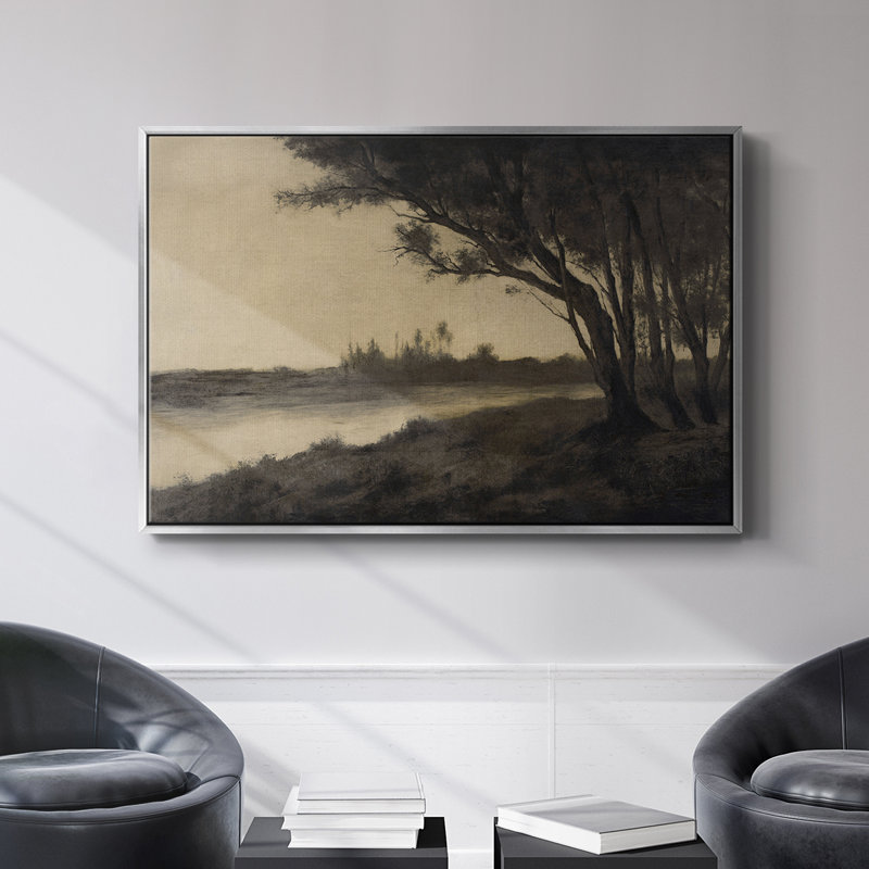 Paysage rétro - DCLxx III, H 17 po x l 25 po, Toile naturelle avec cadre flottant