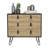 32" Natural and Black Three Drawer Dresser