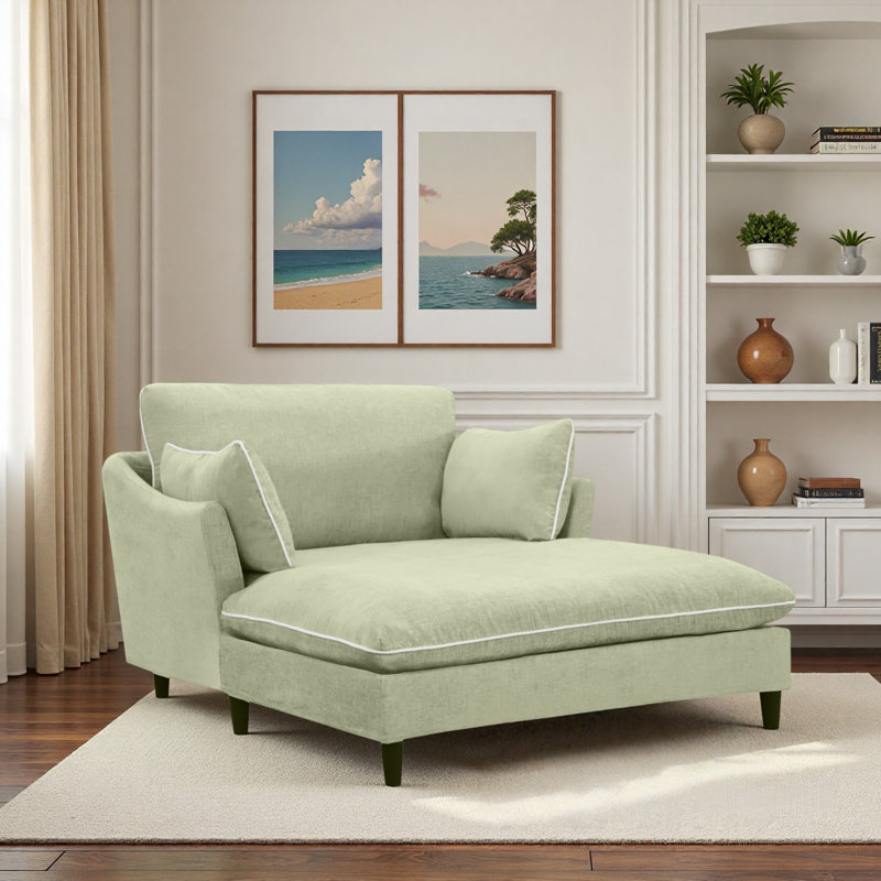 Chaise longue moderne avec coussins, Vert