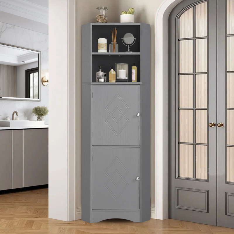 Freestanding Bathroom Cabinet, Grey