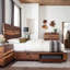 Grand lit plateforme avec rangement Mallory Smokey