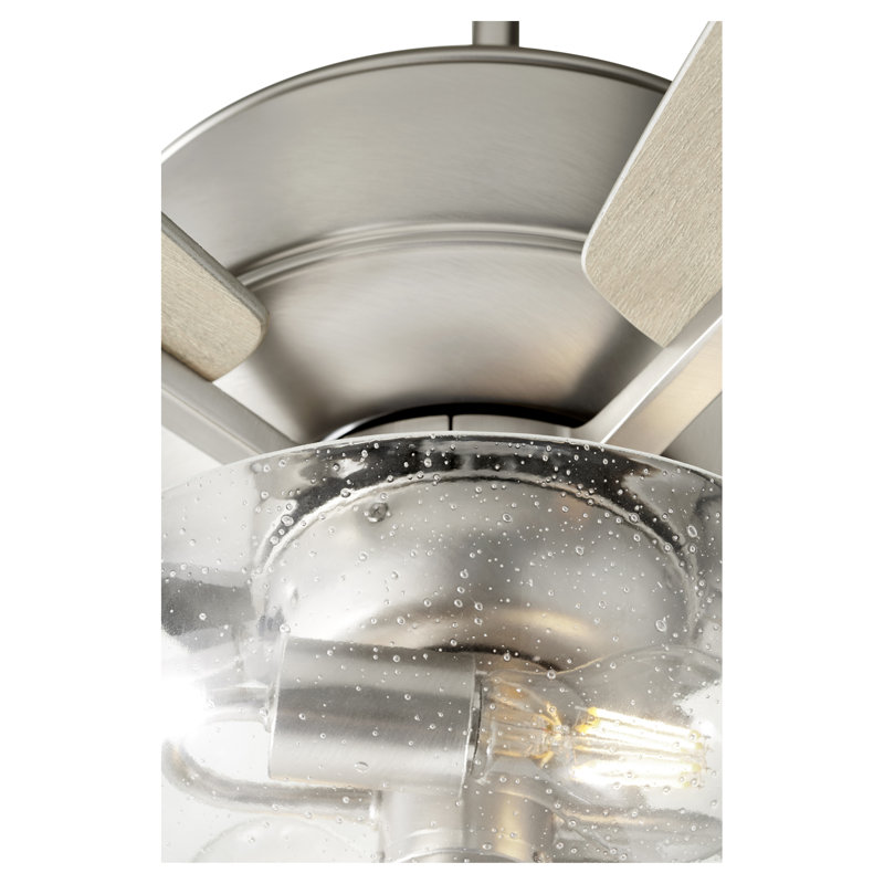 Breeze 52" Satin Nickel Transitional Ceiling Fan, Satin Nickel with Weathered Gray Blades