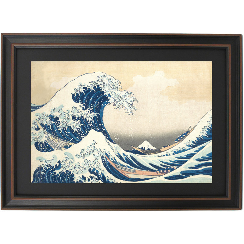 La grande vague au large de Kanagawa par Katsushika Hokusai, H 17 po x l 24 po