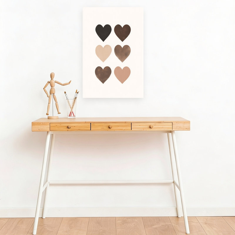 Shades Of Human Hearts Contemporary Wall Art Print by Mathieu - Wrapped Canvas Print, 45.72cm H x 30.48cm W