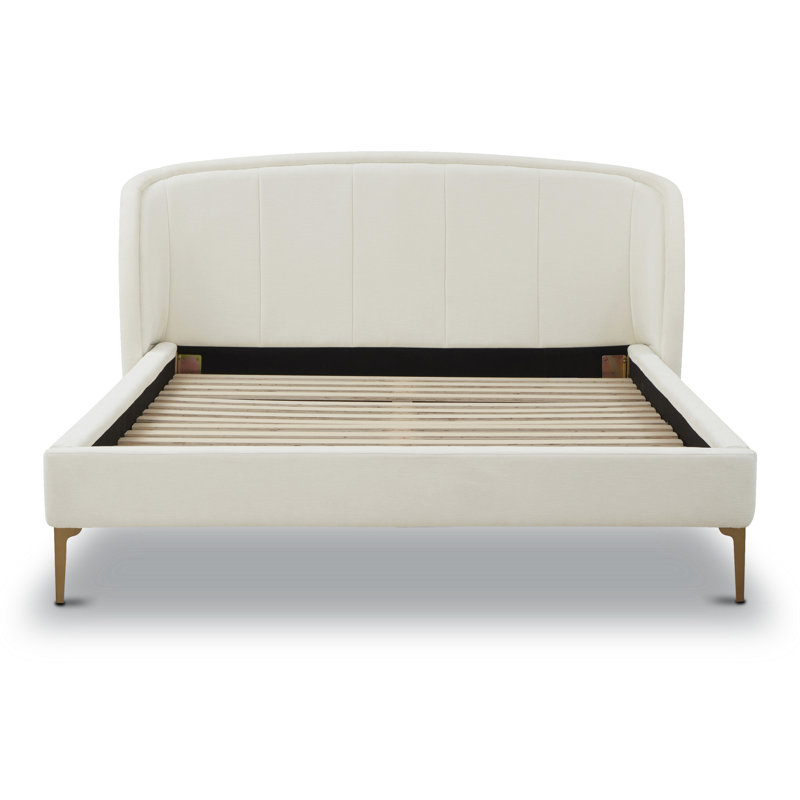 Grand lit Hestia en chenille blanc Mello