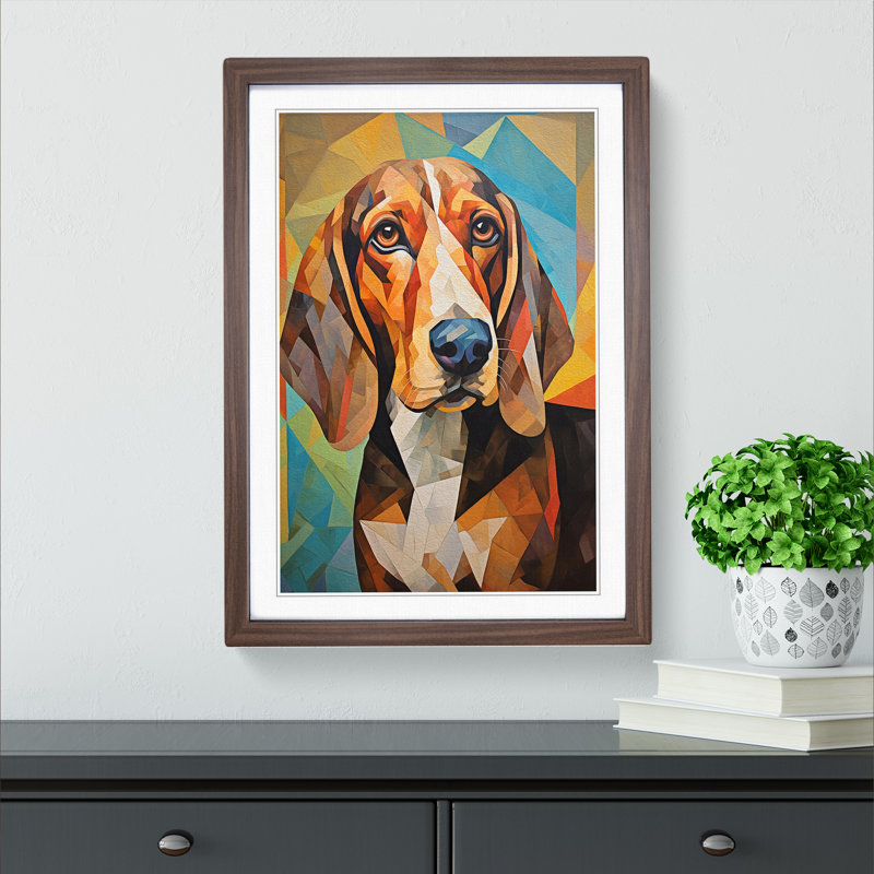 Single Picture Frame Wall Art, 64cm H x 46cm W, Walnut Framed