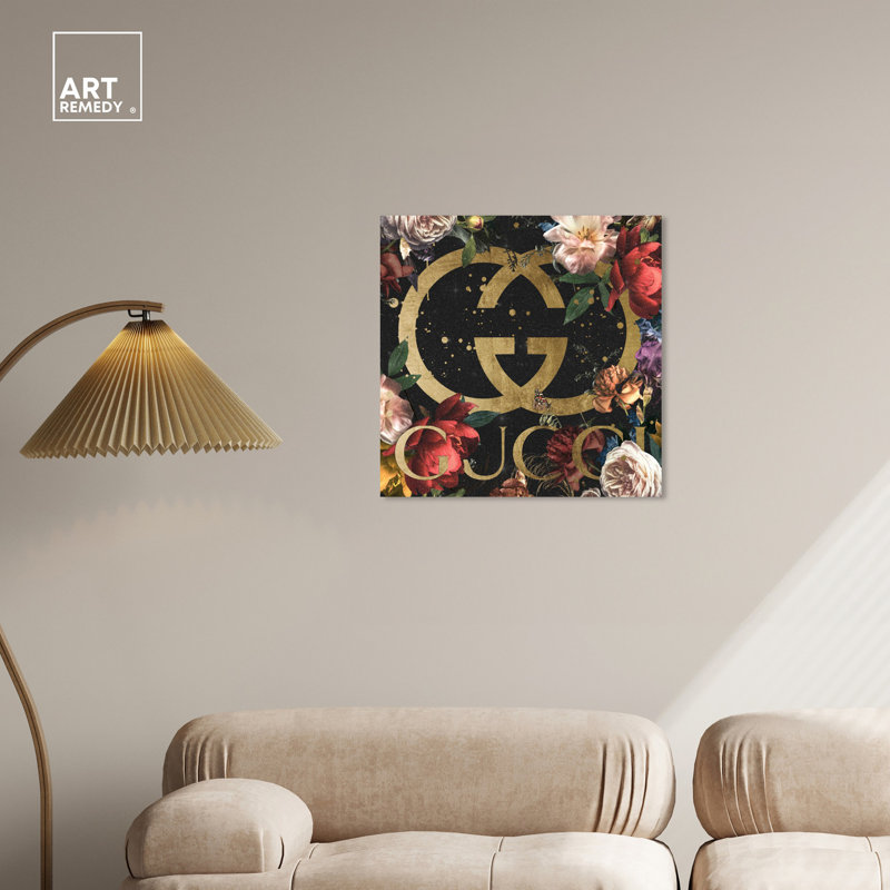 Glam, art noir sur toile noir, Toile tendue, H 24 po x l 24 po