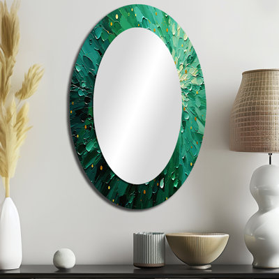 Emerald Euphoria II - Landscapes Decorative Mirror, Green Wall Mirror, Printed Metal Art