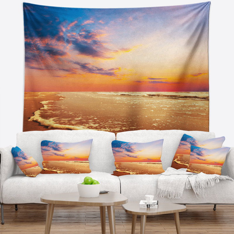 Tapisserie «Seashore Fascinating Beach» avec vagues flottantes, H 32 po x l 39 po