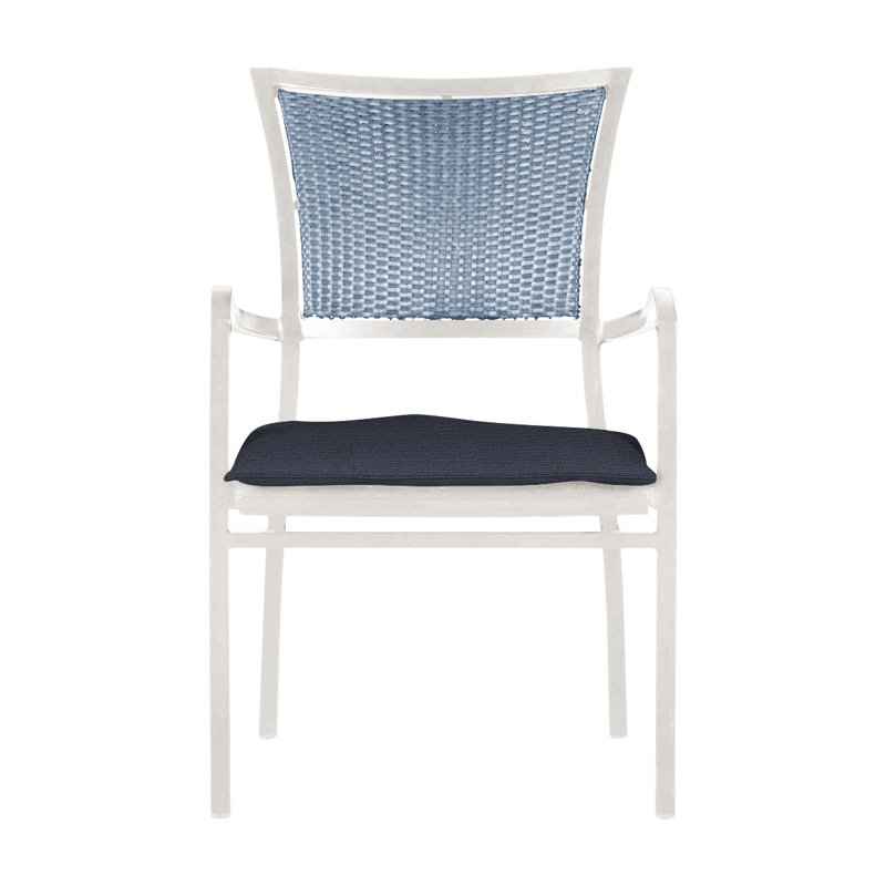 Fauteuil Aire - Craie et chambray, Welt, Lin marine, Craie / Chambray