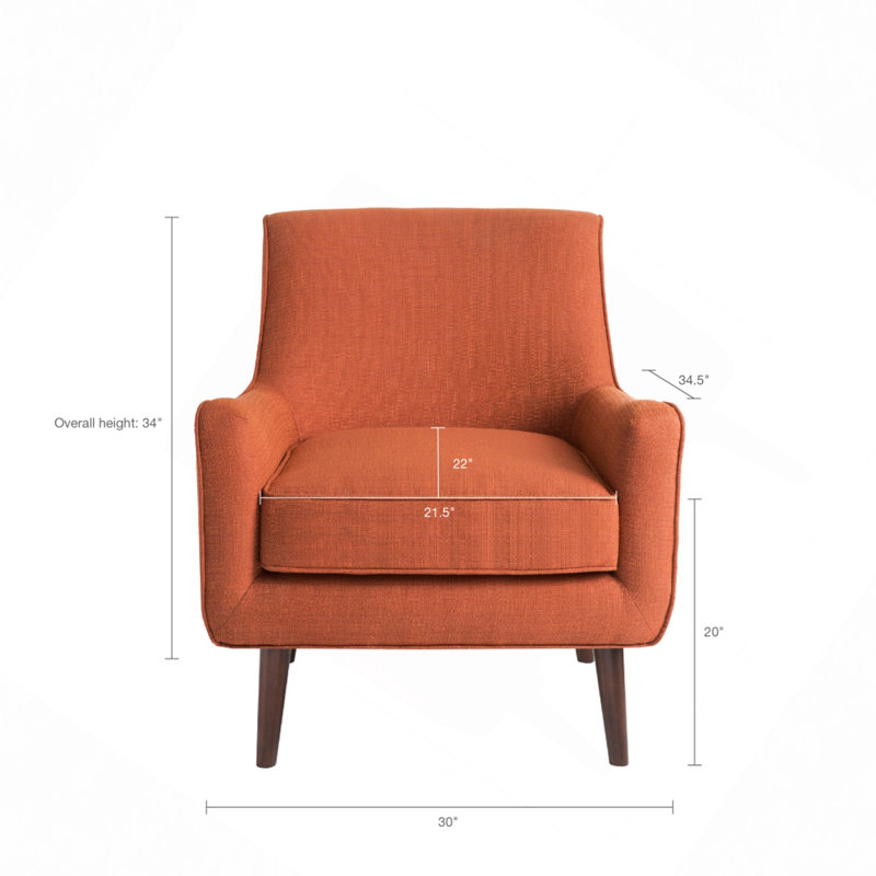 Chaise d'appoint Mid-Century, Orange brûlé