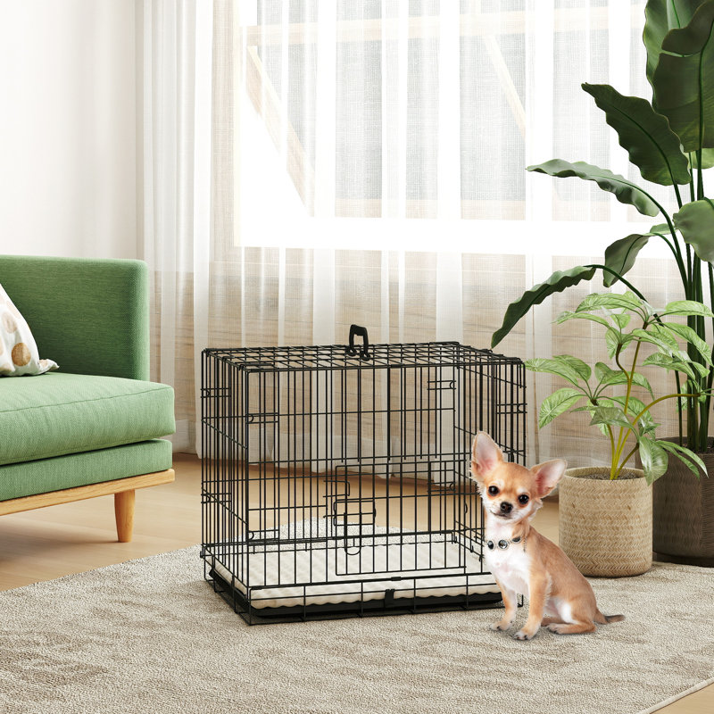 Metal Collapsible Pet Crate with 2 Doors