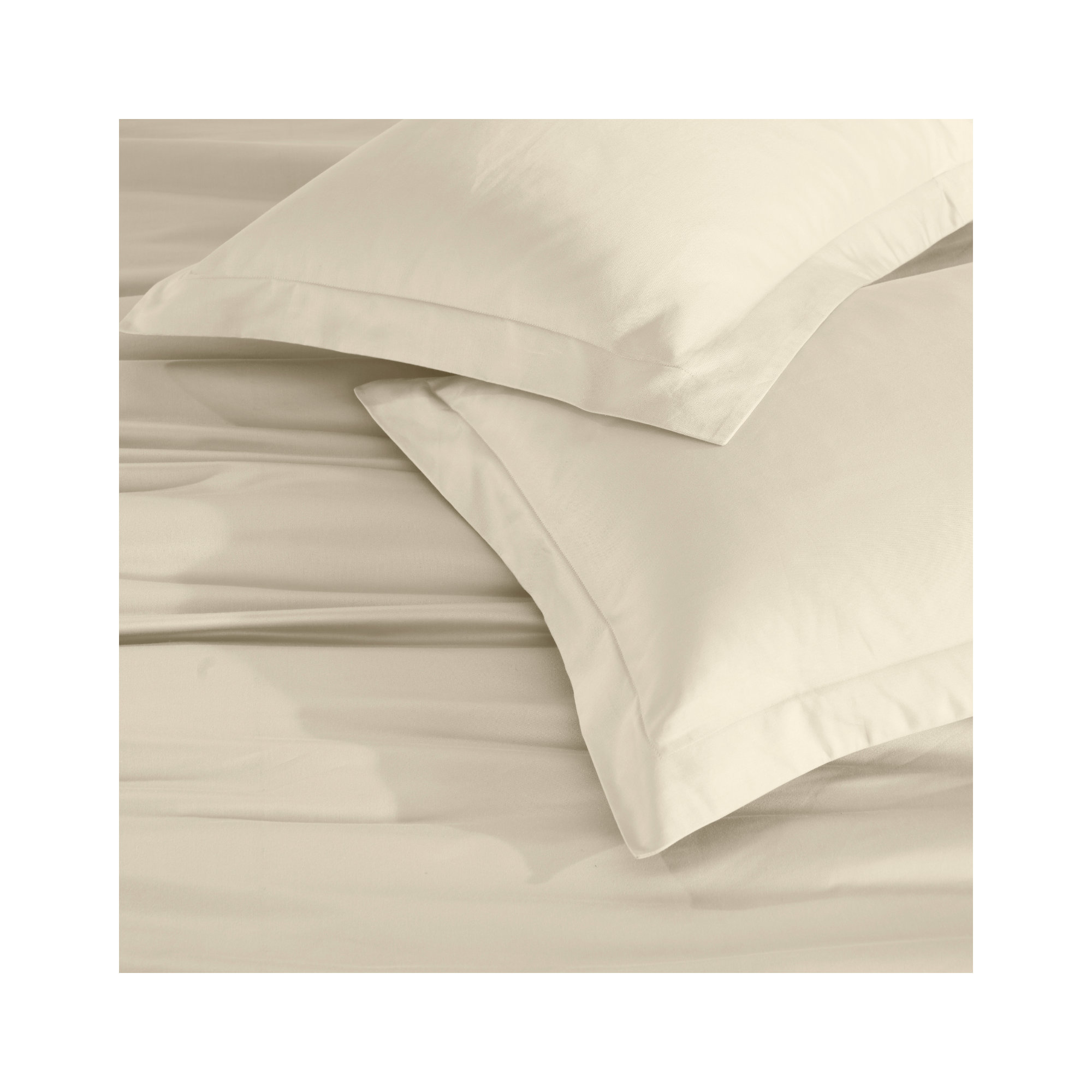 Cotton Duvet Cover Set, Ivory, Twin Duvet Cover + 2 Standard Shams