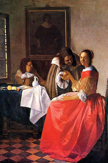 Reproduction d’art par johannes vermeer-impression, H 66 po x l 44 po