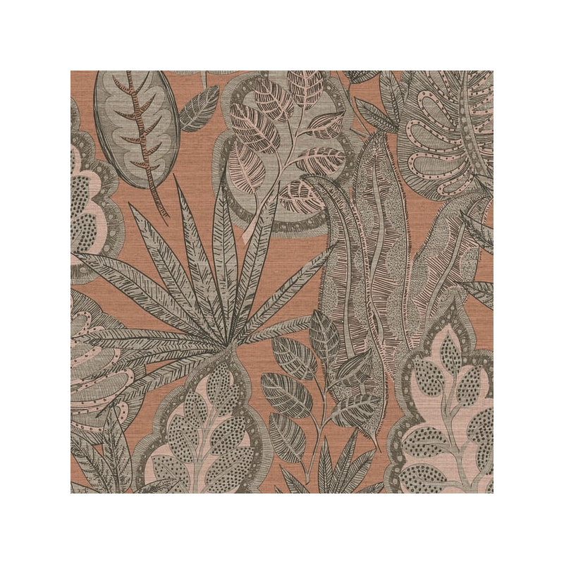 Galerie Flourish Blue Tree Leaf Wallpaper FL61114, Orange