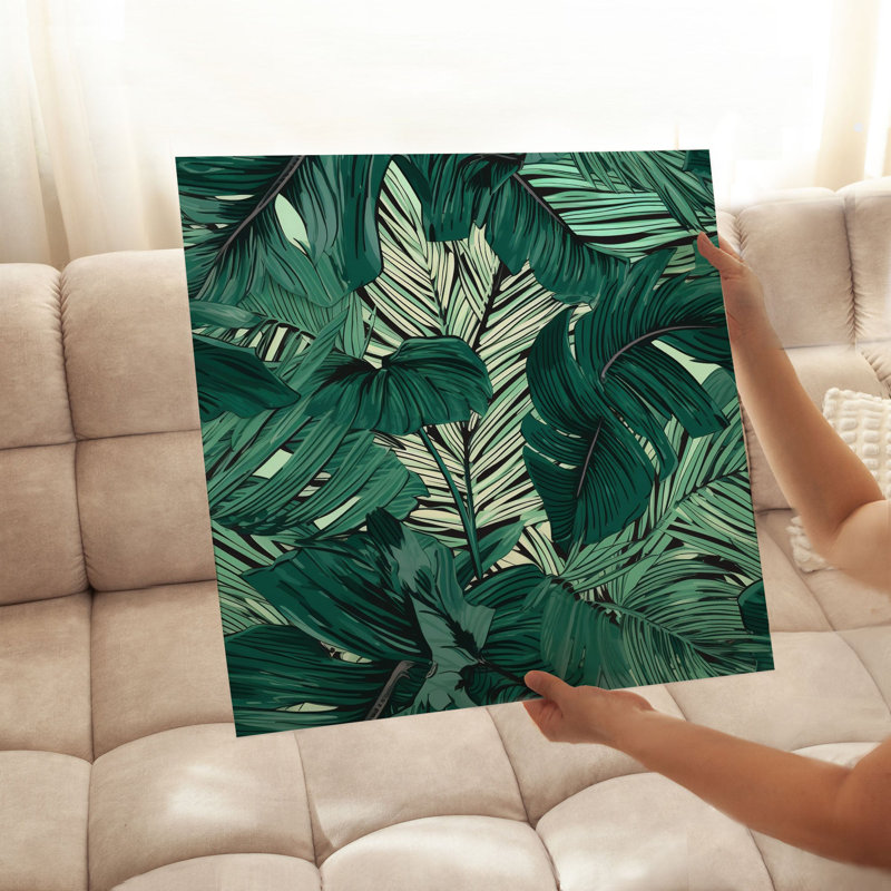 «Botanical Tropical Leaves», impression d'art tropical sans cadre, H 28 po x l 28 po