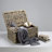 Brown Wash Handwoven Wicker Storage Box with Hinged Lid