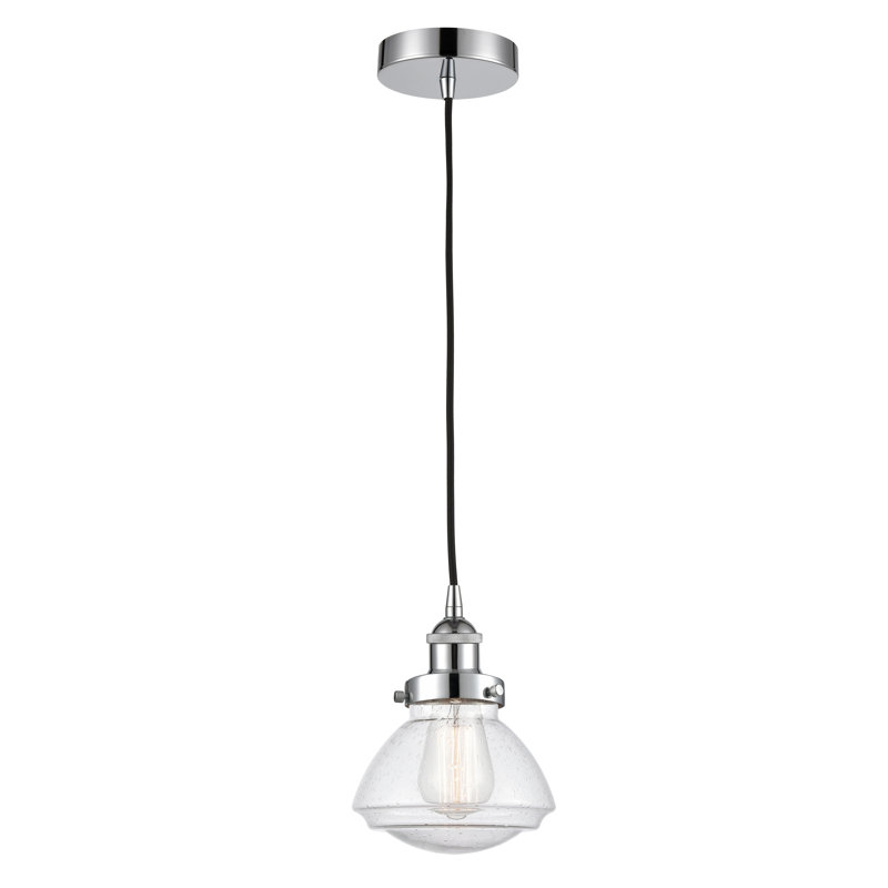 Luminaire suspendu simple à 1 lumière Caille, Chrome poli