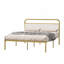 Structure de lit en métal et acier avec tête de lit tapissier moderne (grand) - beige et doré
