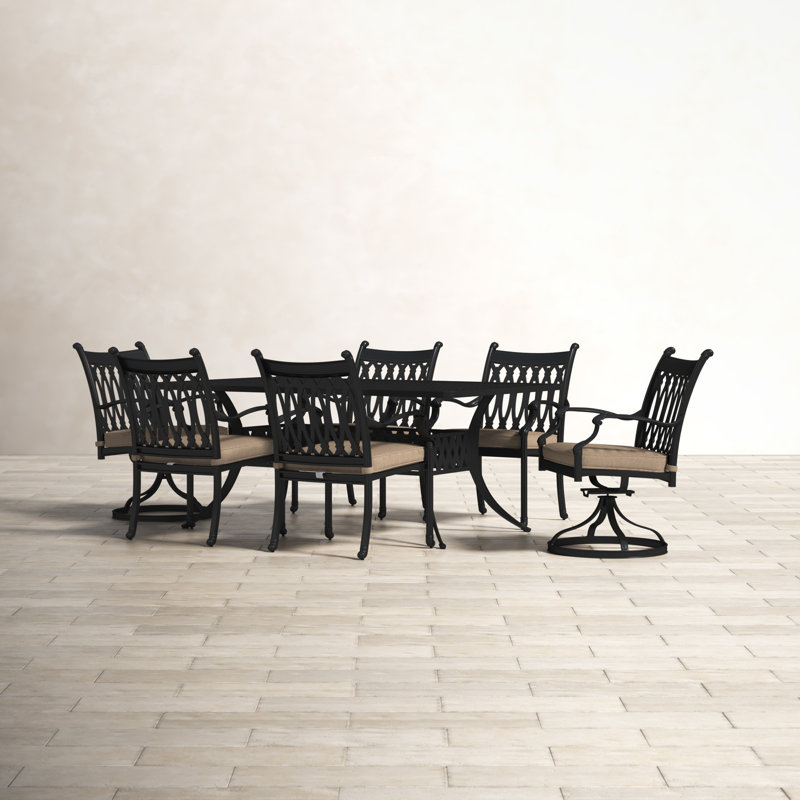 Brockport 72'' Rectangular 6 - Person Outdoor Dining Set with Sunbrella Cushions