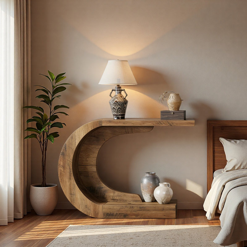 Contemporary Hallway Table,Modern Console Table,C-Shaped Coffee Table