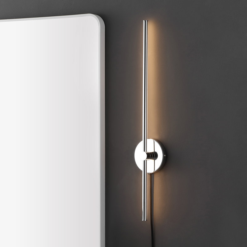 Bollman Iron LED Plug-in Wallchiere, Chrome