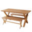 Ensemble de table de salle à manger Kristofer, table de salle à manger rectangulaire avec banc (table, 2 bancs)-122056384