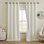 Leming 100% Waterproof and Blackout Solid Color Polyester Linen Textured Grommets Curtains Panel