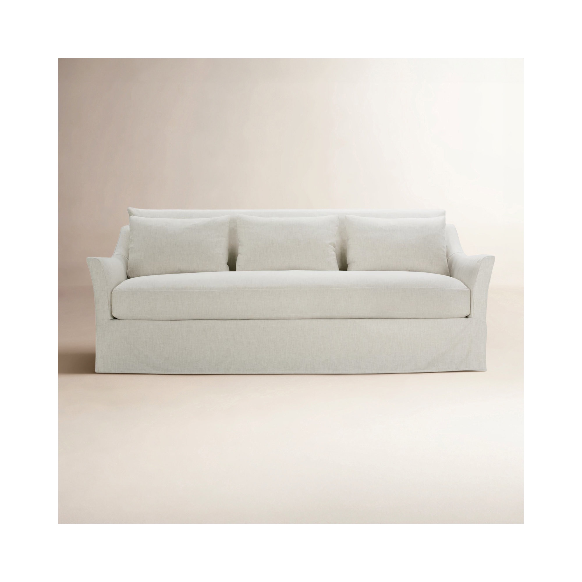 Stavro Slip Sofa, Ivory, 35"H x 85"W x 41"D
