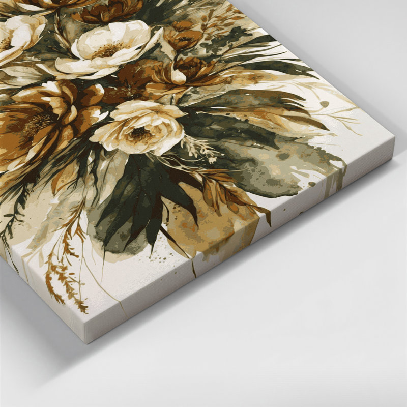 Aquarelle sur toile 79 beige, art mural, H 11 po x l 14 po