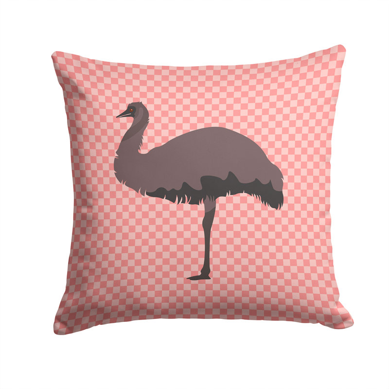 Coussin extérieur à damier ume, 14 po x 14 po, Rose