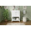 Meuble-lavabo de luxe moderne de 24 po avec lavabo en céramique, meuble de salle de bain avec tablette ouverte et rangement fermé-497872471