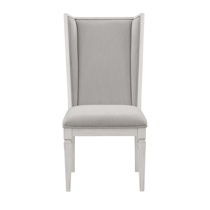 Chaise d'appoint en lin gris clair et blanc vieilli, ensemble de 2