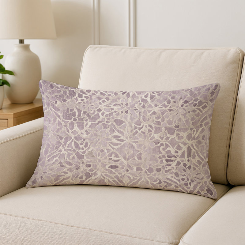 Coussin décoratif intérieur et extérieur Modern, Beige abstrait 49, Rectangle H 18 po x l 25 po