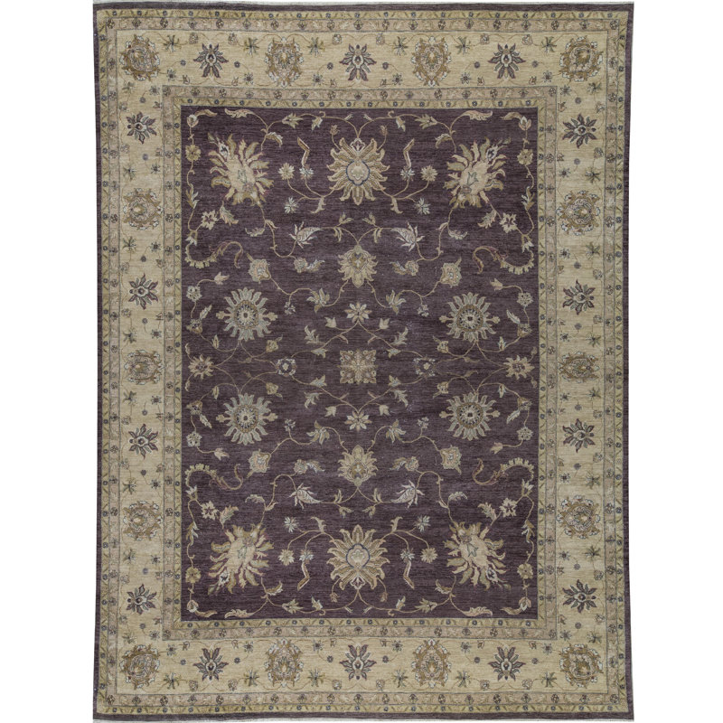 Hand-Knotted High-Quality Brown and Gold Area Rug