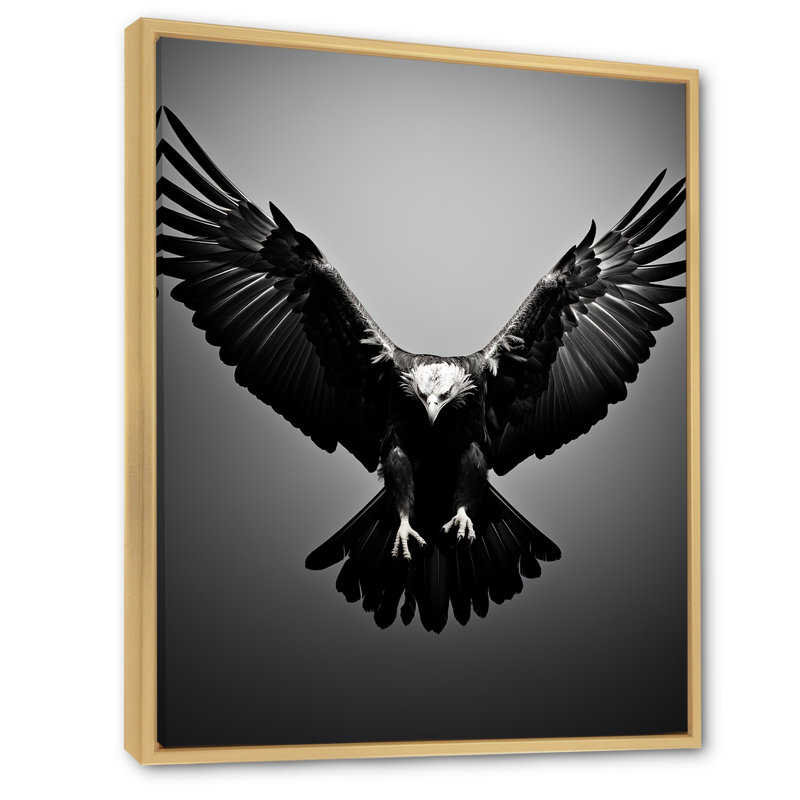 " Bold Eagle Power Hunter I " Print, Natural Floater Framed, 44" H x 34" W x 1.5" D