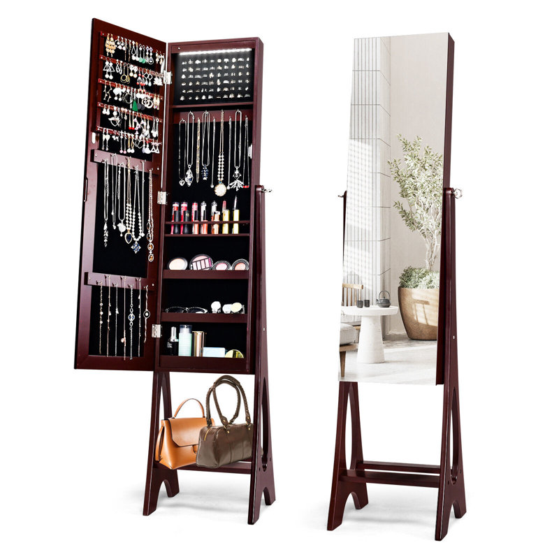 Rinie Freestanding Jewelry Armoire, Brown