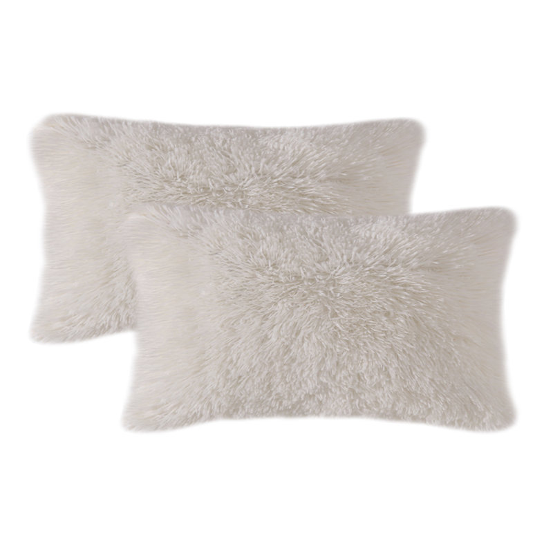 Housse de coussin en fausse fourrure, Crème
