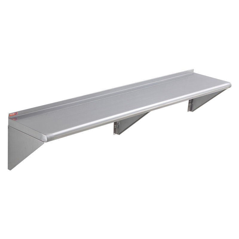 VEVOR 62" Stainless Steel Wall-Mounted Floating Shelf