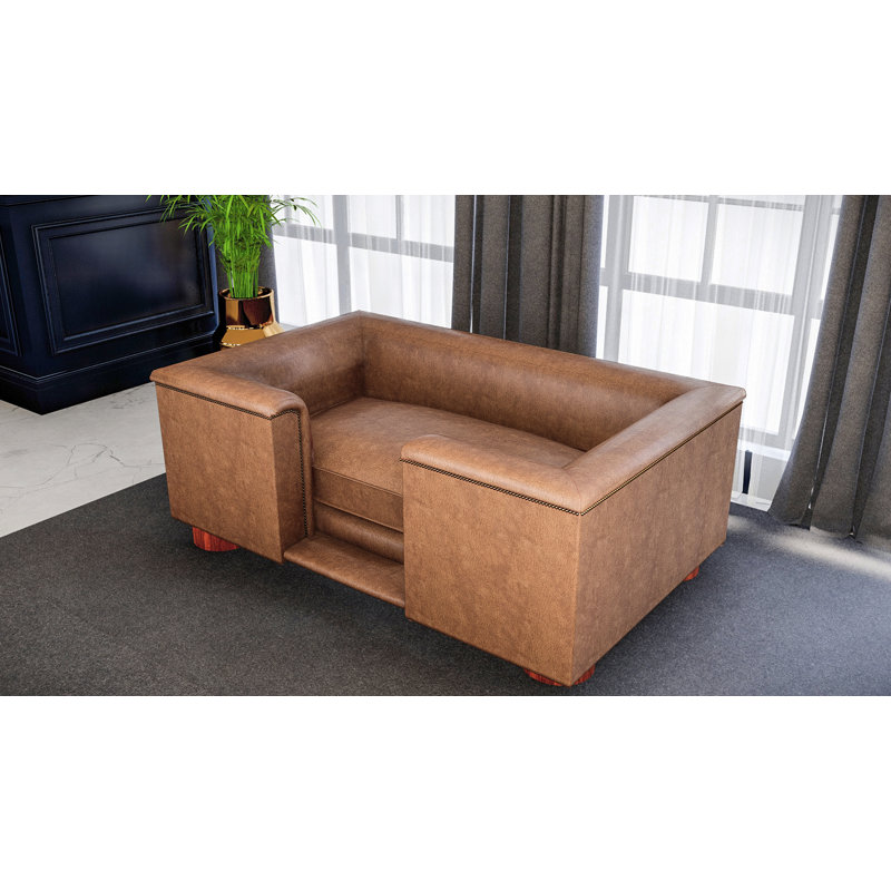 Chattooga Faux Leather Pet Bed, Tan, 11.8cm H x 31.1cm W x 27.2cm D, Extra Small (0-5kg)