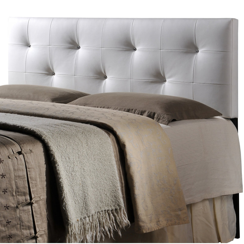 Tête de lit tapissier Medlin, Double, Blanc