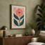 Geometric Bloom Mid-Century - Wrapped Canvas-1839507156-1839507167