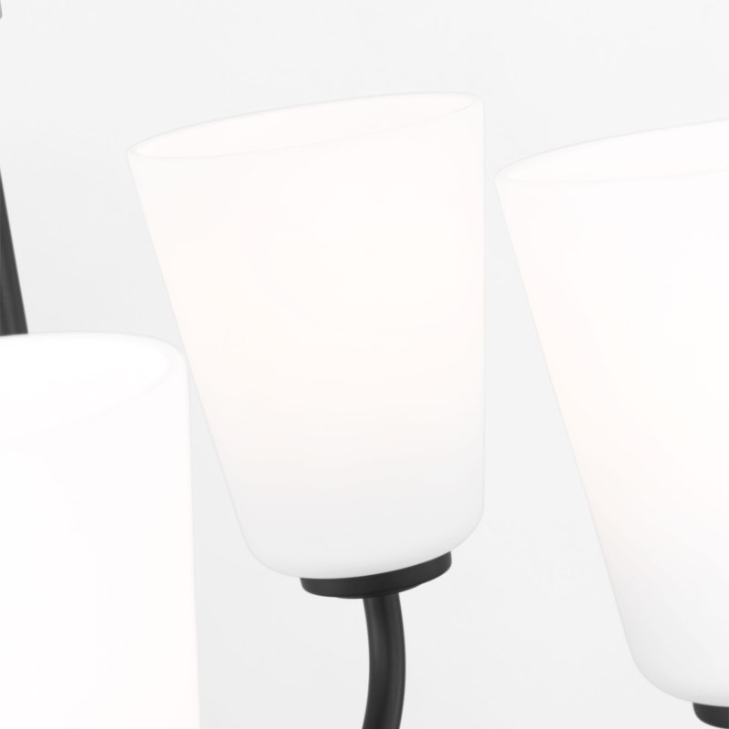 Miles Five Light Chandelier from Generation Lighting , 17.375" H x 21" W x 21" D, 5 Lights, Midnight Black