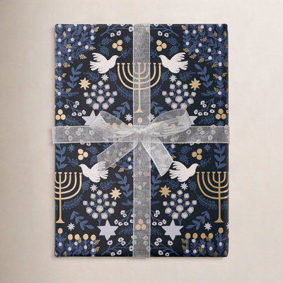 Laurel Menorah Continuous Wrapping Roll