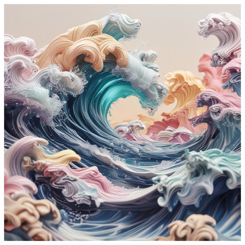 Tapis de bain Colorful Ocean Waves, L 34 po x L 21 po