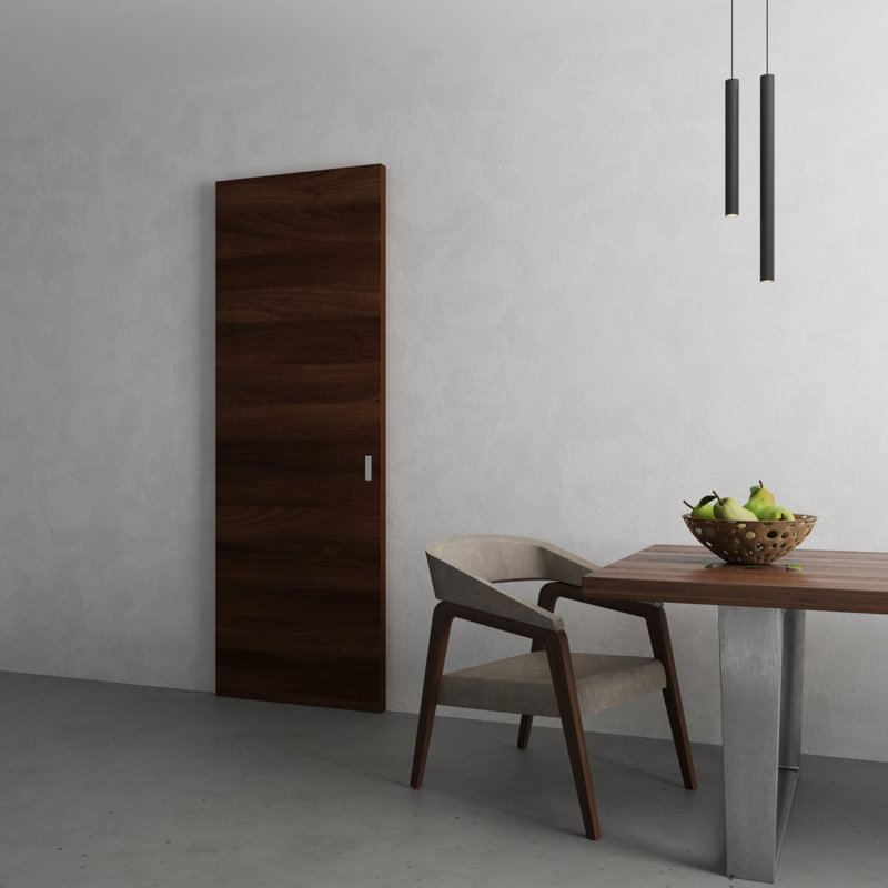 Grange cachée | Planum 0010 | Portes robustes avec finition | Ensemble coulissant Magic, Frêne chocolat, 24 po x 84 po