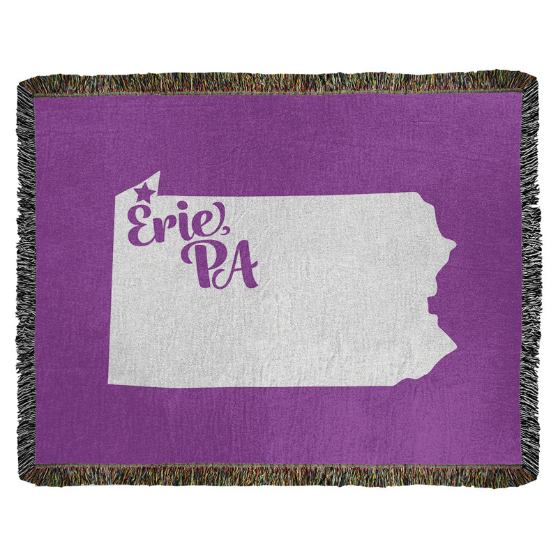 Jeté en coton tissé erie pennsylvanie, l 37 po x L 52 po, Violet