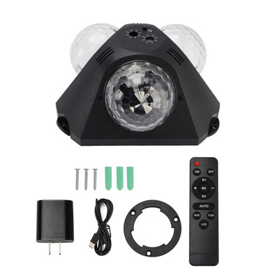 3-Head Sound Activated Magic Ball Strobe Light with Remote Control
